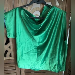 Elegant Green Women's Off the Shoulder Top- Size XL